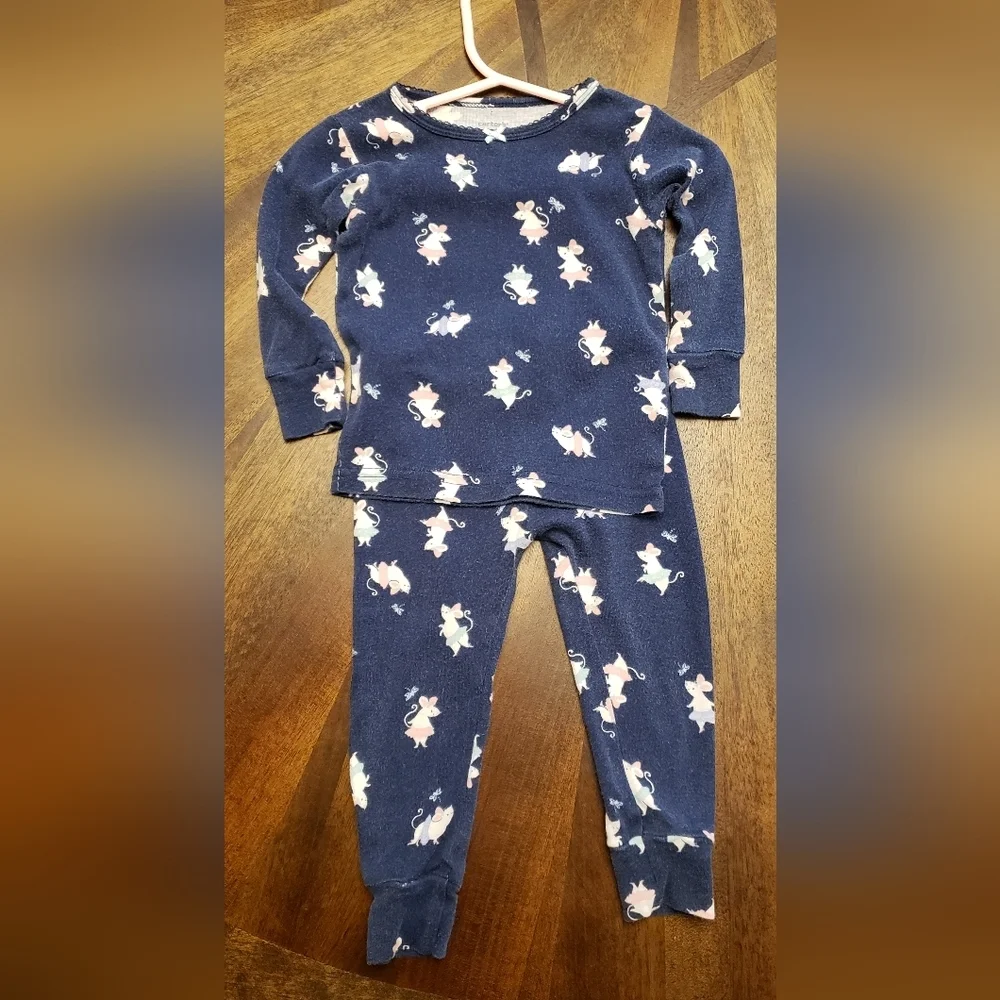 Carter's Kids/Infants 12 Month Navy Blue Pajamas Angelina Ballerina Patterns